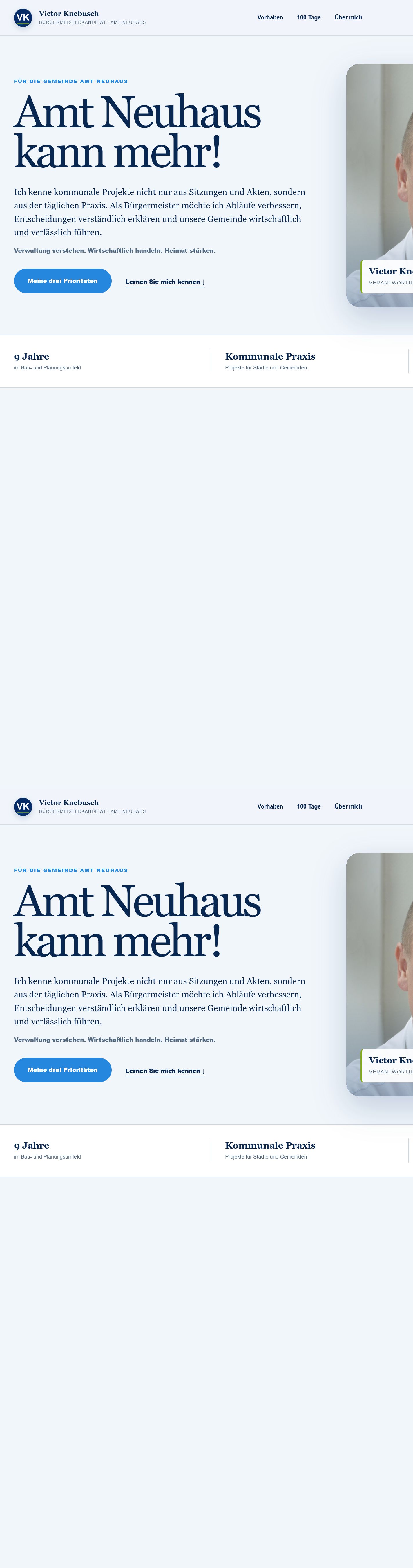 Lange Desktopansicht der aktuellen Bürgermeisterkandidatur-Website