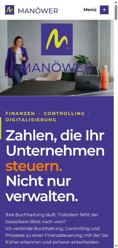 Mobile Ansicht des MANÖWER Website-Review-Builds